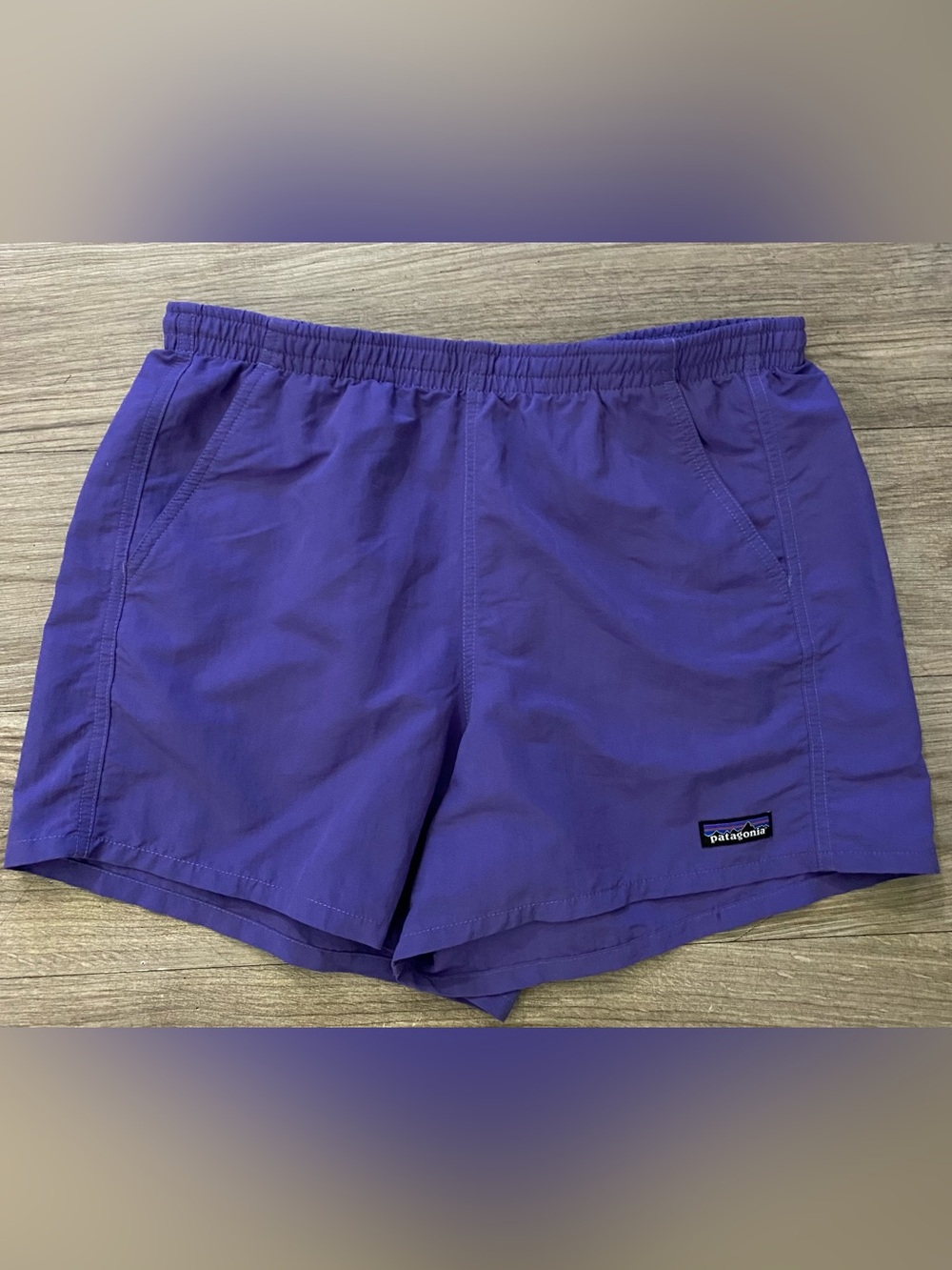 Patagonia Baggies Women’s Purple Elastic-Waist Athletic Shorts